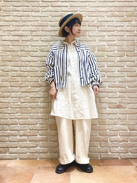 「チュニック」｜「アイテム（ブルゾン）」を使った、む ら ま つさん（レディース・148cm）の春コーディネート
