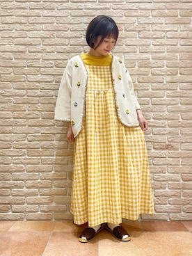 「Samansa Mos2（サマンサ モスモス）のセパレートサンダル（サンダル）」を使った、む ら ま つさん（レディース・148cm）の春コーディネート