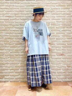 「Samansa Mos2（サマンサ モスモス）のセパレートサンダル（サンダル）」を使った、む ら ま つさん（レディース・148cm）の春コーディネート