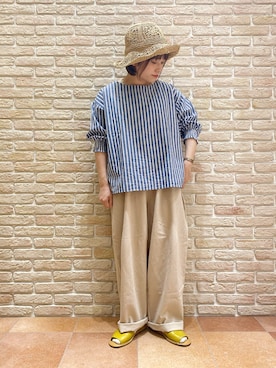 「Samansa Mos2（サマンサ モスモス）のセパレートサンダル（サンダル）」を使った、む ら ま つさん（レディース・148cm）の春コーディネート