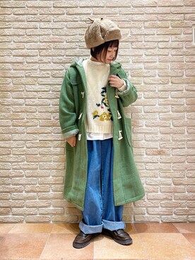 「Samansa Mos2（サマンサ モスモス）のアイテム（ダッフルコート）」を使った、む ら ま つさん（レディース・148cm）の秋コーディネート