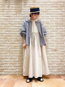 「Samansa Mos2（サマンサ モスモス）のモチーフレースワンピース（ワンピース）」を使った、む ら ま つさん（レディース・148cm）の春コーディネート