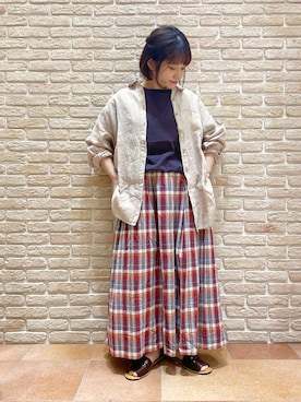 「Samansa Mos2（サマンサ モスモス）のセパレートサンダル（サンダル）」を使った、む ら ま つさん（レディース・148cm）の春コーディネート