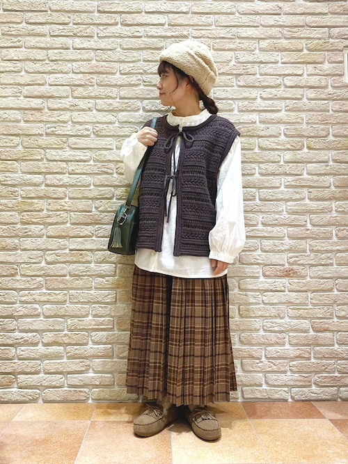 セール】コットンリネンピンタックバンドカラーブラウス（シャツ  