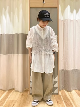 「Samansa Mos2 blue」｜「アイテム（その他）」を使った、む ら ま つさん（レディース・148cm）の春コーディネート