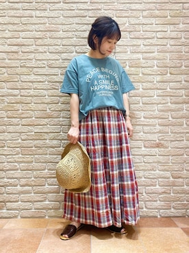 「Samansa Mos2（サマンサ モスモス）のセパレートサンダル（サンダル）」を使った、む ら ま つさん（レディース・148cm）の春コーディネート