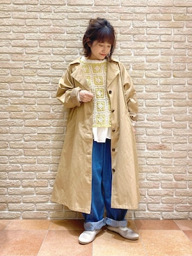 「Samansa Mos2（サマンサ モスモス）のアイテム（トレンチコート）」を使った、む ら ま つさん（レディース・148cm）の春コーディネート