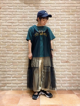 「サマンサ モスモス(Samansa Mos2)」｜「アイテム（キャップ）」を使った、む ら ま つさん（レディース・148cm）の夏コーディネート