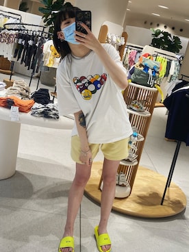 「MSGM（エムエスジーエム）のアイテム（サンダル）」を使った、狗毛さん（レディース・167cm）の春コーディネート