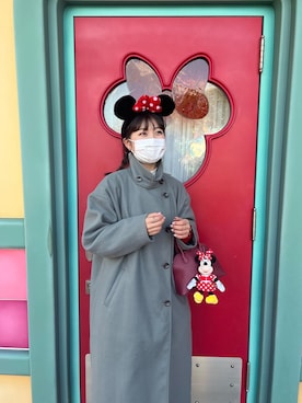 「ディズニーランド」｜「アイテム（その他アウター）」を使った、sさん（レディース・161cm）の冬コーディネート