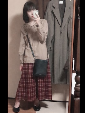 「タータンチェックスカート」｜🦔さん（レディース・155cm）の春コーディネート