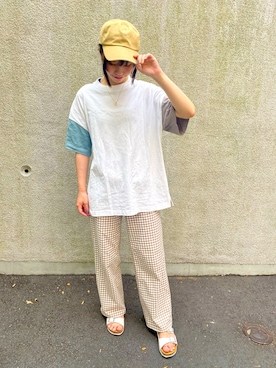 「LBC（エルビーシー）のアイテム（帽子）」を使った、yun☽･:*さん（レディース・157cm）の夏コーディネート
