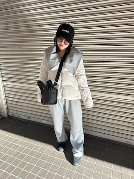「アイテム（パーカー）」を使った、yun☽･:*さん（レディース・157cm）の冬コーディネート