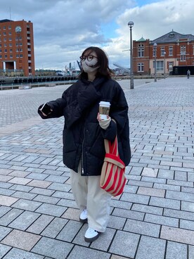 「SHEINのアイテム（トートバッグ、その他）」を使った、ｷ ｷ ｽ ｹさん（レディース・155cm）の冬コーディネート