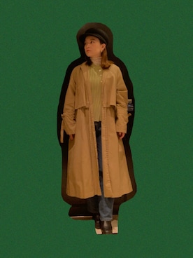 「ピスタチオ」｜「アイテム（帽子）」を使った、田中 優実子さん（レディース・154cm）の秋コーディネート