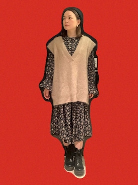 「NICE CLAUP（ナイスクラップ）のアイテム（ワンピース/ドレス）」を使った、田中 優実子さん（レディース・154cm）の秋コーディネート