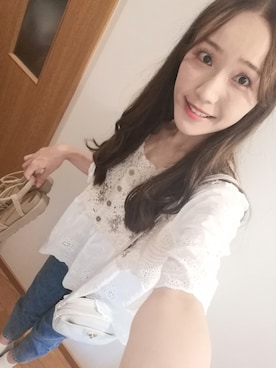 「アプレジュール」｜「アイテム（デニムパンツ）」を使った、ayamoreさん（レディース・161cm）の夏コーディネート