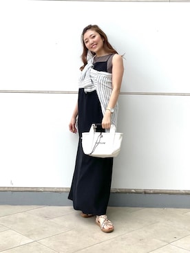 「BAYFLOW(BAYFLOW)」｜「アイテム（腕時計）」を使った、mikuさん（レディース・154cm）の春コーディネート