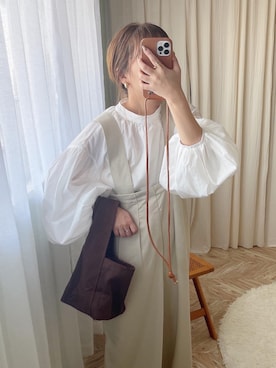 「淡色」｜「アイテム（オールインワン・サロペット）」を使った、c h i k i 𓅰さん（レディース・150cm）の春コーディネート