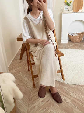 「Amiur（エミレ）のアイテム（シューズ）」を使った、c h i k i 𓅰さん（レディース・150cm）の夏コーディネート