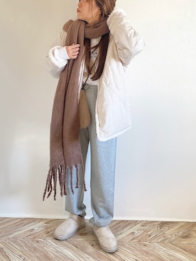 「マイベストコーデ2022」｜「アイテム（スウェットパンツ）」を使った、c h i k i 𓅰さん（レディース・150cm）の冬コーディネート