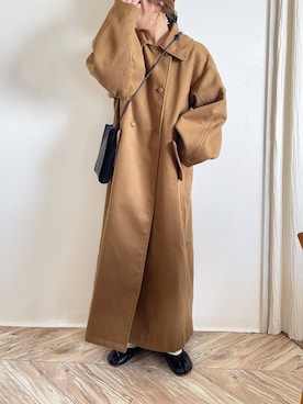 「callautia（カラウティア）のアイテム（ステンカラーコート）」を使った、c h i k i 𓅰さん（レディース・150cm）の冬コーディネート