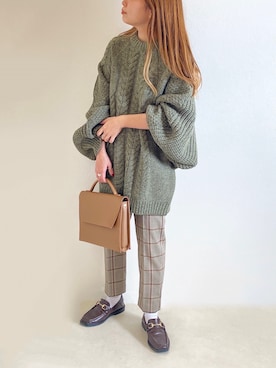 「AULI（アウリィ）のアイテム」を使った、c h i k i 𓅰さん（レディース・150cm）の秋コーディネート