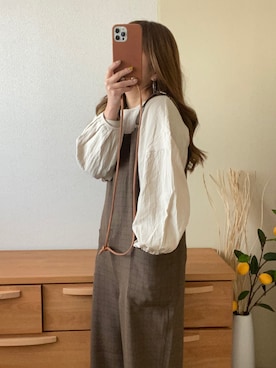 「淡色」｜「アイテム（オールインワン・サロペット）」を使った、c h i k i 𓅰さん（レディース・150cm）の冬コーディネート