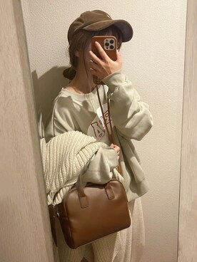 「kutir」｜「アイテム（スウェット）」を使った、c h i k i 𓅰さん（レディース・150cm）の冬コーディネート