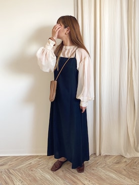 「JUNOAH（ジュノア）のアイテム（オールインワン・サロペット）」を使った、c h i k i 𓅰さん（レディース・150cm）の夏コーディネート