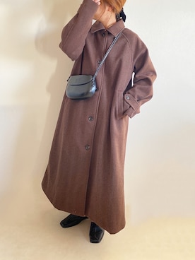 「callautia（カラウティア）のアイテム（ステンカラーコート）」を使った、c h i k i 𓅰さん（レディース・150cm）の冬コーディネート