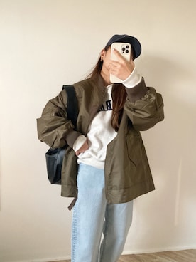 「CLEA（クレア）のアイテム（スウェット）」を使った、c h i k i 𓅰さん（レディース・150cm）の冬コーディネート