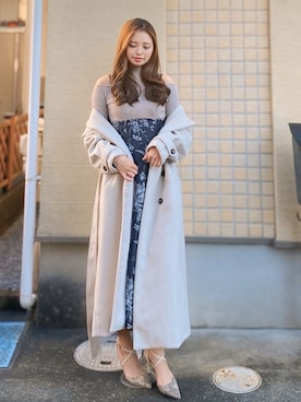 「アイテム（チェスターコート）」を使った、サリイさん（レディース・161cm）の冬コーディネート