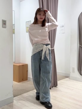 「mystic（ミスティック）のアイテム（バンダナ/スカーフ）」を使った、miyuuさん（レディース・164cm）の春コーディネート