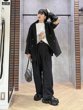 「PBLIM（ページボーイリム）のアイテム」を使った、myuさん（レディース・160cm）の春コーディネート