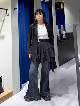 「PAGEBOY（ページボーイ）の【セットアップ対応】チェックMIXジャケット 《2サイズ展開》（テーラードジャケット）」を使った、myuさん（レディース・160cm）の秋コーディネート