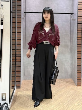 「PAGEBOY（ページボーイ）のモードバックルベルト3（ベルト、ブラック系）」を使った、myuさん（レディース・158cm）の夏コーディネート
