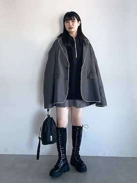 「Anui（アニュイ）のアイテム（バッグ）」を使った、myuさん（レディース・158cm）の秋コーディネート