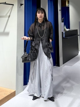 「PAGEBOY（ページボーイ）のサイドタックルーズウラケパンツ/イージーパンツ【4color・2size】（スウェットパンツ）」を使った、myuさん（レディース・160cm・20代）の秋コーディネート