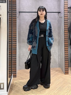 「PAGEBOY（ページボーイ）のプラットチャンキースニーカー【3サイズ展開・軽量】（スニーカー、ブラック系）」を使った、myuさん（レディース・158cm）の夏コーディネート
