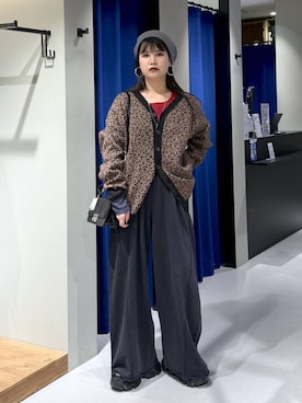 「アイテム（ハンチング/ベレー帽）」を使った、myuさん（レディース・160cm）の秋コーディネート