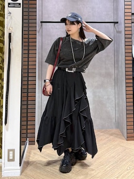 「PAGEBOY（ページボーイ）のアイテム（キャップ）」を使った、myuさん（レディース・160cm）の夏コーディネート