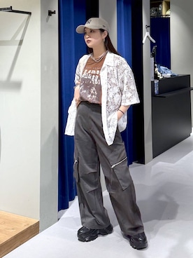 「アイテム（カーゴパンツ）」を使った、myuさん（レディース・160cm・20代）の夏コーディネート