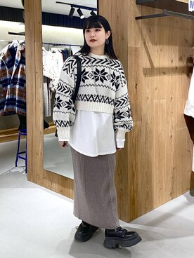 myuさん（レディース・158cm）の冬コーディネート