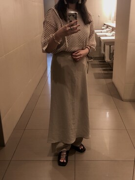 「Ameri（アメリ）のアイテム（シューズ）」を使った、myuさん（レディース・159cm）の夏コーディネート