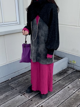 「Ameri（アメリ）のアイテム（トップス）」を使った、myuさん（レディース・159cm）の秋コーディネート