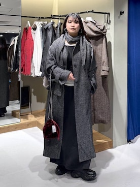 「アイテム（チェスターコート）」を使った、myuさん（レディース・160cm・20代）の冬コーディネート