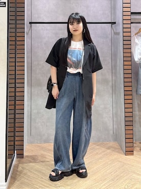 「アイテム（ジャケット/アウター）」を使った、myuさん（レディース・160cm）の春コーディネート