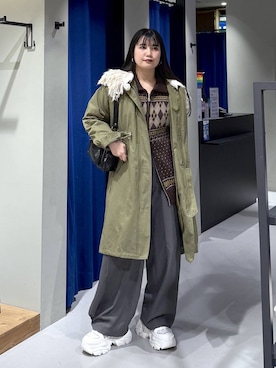 「アイテム（モッズコート）」を使った、myuさん（レディース・160cm・20代）の冬コーディネート