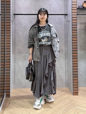 「PAGEBOY（ページボーイ）のアイテム（ジャケット/アウター）」を使った、myuさん（レディース・160cm）の春コーディネート